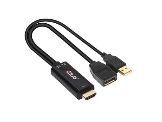 Club 3D CAC-1331 adapter HDMI 2.0 v DisplayPort 1.2 + USB-A, M/F
