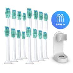 Ultrasonic Ultra-pack C1 Premium White za Philips Sonicare ProResults, 16 kosov, beli + DARILO: Stensko držalo za električno zobno ščetko