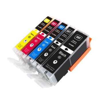 TiskajPoceni Kompatibilne kartuše Canon PGI-580BK + 4× CLI-581 (BK,C,M,Y) kompatibilne XXL kartuše več polnila za Canon Pixma TR7550 TR8550 TS6150 C TS6151 TS8150 TS8151 / TS8152 TS9150 / TS9155 TS6251 / TS6250