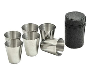 aptel Set 6 inox prenosnih kozarcev 30ml + torbica