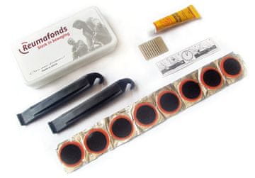 Korbi Komplet za popravilo kolesarskih pnevmatik, obliži, lepilo in kaveljčki za zračne komore