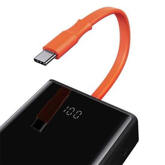 BASEUS Powerbank Elf 20000mAh, PD, 2xUSB, USB-C + USB-C kabel 65W (črna)