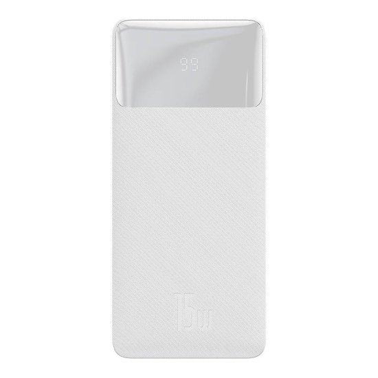 BASEUS powerbank bipow 20000mah, 2xusb, usb-c, 15W (bela)