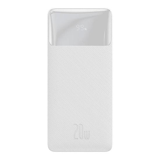 BASEUS powerbank bipow 20000mah, 2xusb, usb-c, 20W (bela)