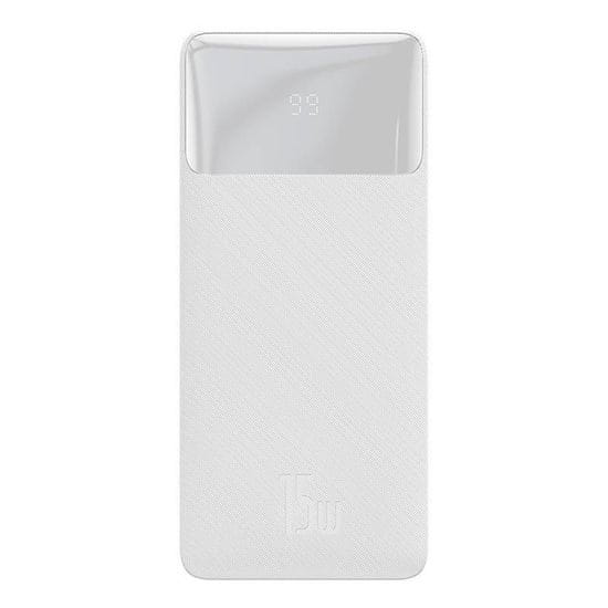 BASEUS powerbank bipow 30000mah, 2xusb, usb-c, 15W (bela)