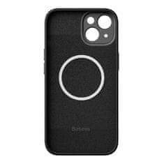 BASEUS zaščitni komplet liquid silica magnetic case in kaljeno steklo za iphone 14 (črn)