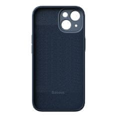 BASEUS zaščitni komplet liquid silica case in kaljeno steklo za iphone 14 plus (modro)