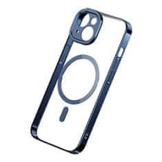 BASEUS zaščitni komplet glitter prozoren magnetni ovitek in kaljeno steklo za iphone 14 (modra)