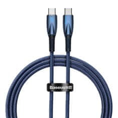 BASEUS kabel usb-c za usb-c glimmer, 100 W, 1 m (modri)