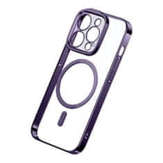 BASEUS Glitter magnetni etui za iPhone 14 Pro Max (vijoličen) + kaljeno steklo + komplet za čiščenje