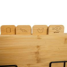 Ruhhy Komplet 4ih bambusovih desk + stojalo