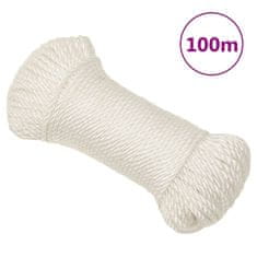 Vidaxl Delovna vrv bela 8 mm 100 m polipropilen