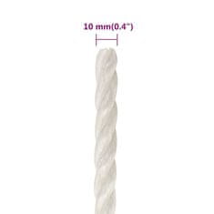 Vidaxl Delovna vrv bela 10 mm 25 m polipropilen