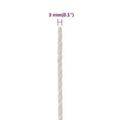 Vidaxl Delovna vrv bela 3 mm 500 m polipropilen