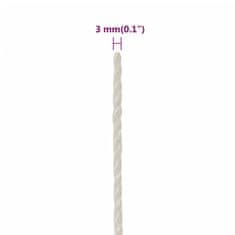 Vidaxl Delovna vrv bela 3 mm 250 m polipropilen