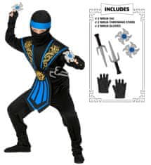 Widmann Kostum Ninja z Orožjem Modra, 158