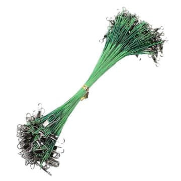Northix 20x Jekleni povodci za ribolov - 15 cm - zeleni