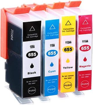TiskajPoceni Kompatibilne kartuše Hp 655 XL BK,C,M,Y XL (HP655) VEČJA POLNITEV za HP Deskjet Ink Advantage 3525 4615 4625 5525 6525