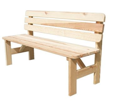Rojaplast VIKING vrtna klop iz masivnega lesa, naravna barva - 200 cm