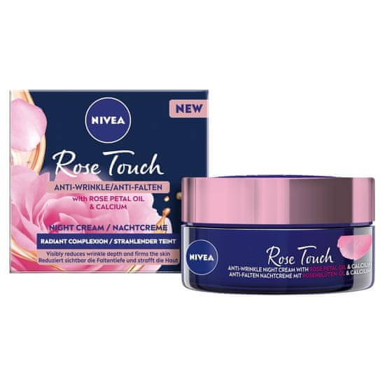 Nivea Nivea Rose Touch nočna krema proti gubam. 50 ml