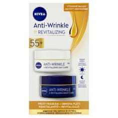 Nivea Renewing dnevna in nočna krema proti gubam 55+, 2 x 50 ml