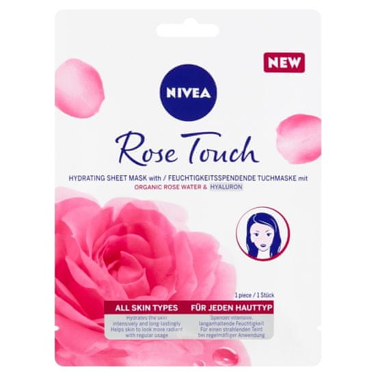 Nivea Rose Touch 10-minutna vlažilna tekstilna maska, 1 kos