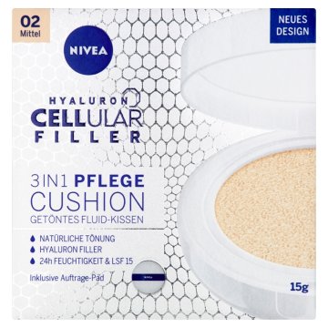 Nivea Hyaluron Cellular Filler Cushion tonirna krema v gobici 3 v 1 02 srednji odtenek, 15 g