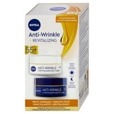 Nivea Renewing dnevna in nočna krema proti gubam 55+, 2 x 50 ml