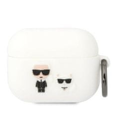 Karl Lagerfeld airpods pro cover biały/white silicone karl & choupette