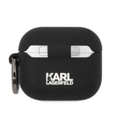 Karl Lagerfeld airpods 3 pokrovček črni/črni silikonski karl & choupette