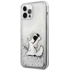 Karl Lagerfeld iphone 12 pro max 6,7" srebrn/srebrn trdi ovitek liquid glitter choupette fun