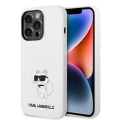 Karl Lagerfeld iphone 14 pro 6.1" trdi ovitek bel/white silikon choupette magsafe