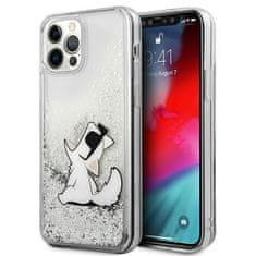 Karl Lagerfeld iphone 12 pro max 6,7" srebrn/srebrn trdi ovitek liquid glitter choupette fun