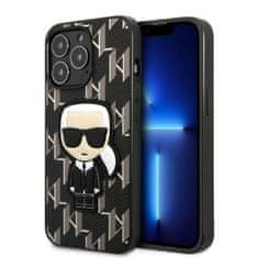 Karl Lagerfeld iphone 13 pro max 6,7" trdi ovitek črna/črna monogram iconic patch