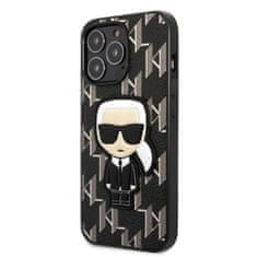 Karl Lagerfeld iphone 13 pro max 6,7" trdi ovitek črna/črna monogram iconic patch