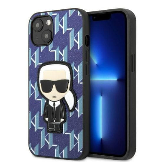 Karl Lagerfeld iphone 13 mini 5.4" trdi ovitek modra/modra monogram ikona obliž