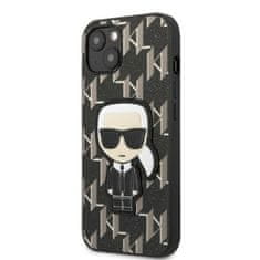 Karl Lagerfeld iphone 13 6.1" trdi ovitek črna/črna monogram iconic patch