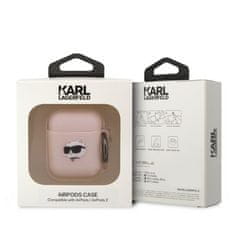 Karl Lagerfeld airpods 1/2 cover roza/pink silikon choupette head 3d