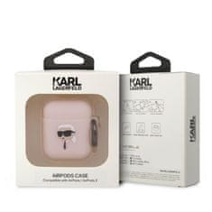 Karl Lagerfeld airpods 1/2 cover roza/pink silikon karl head 3d