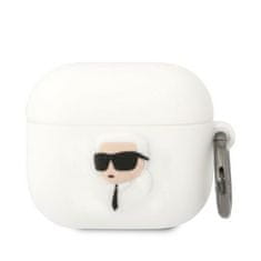 Karl Lagerfeld airpods 3 cover bel/white silikonski karl head 3d