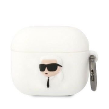 Karl Lagerfeld airpods 3 cover bel/white silikonski karl head 3d