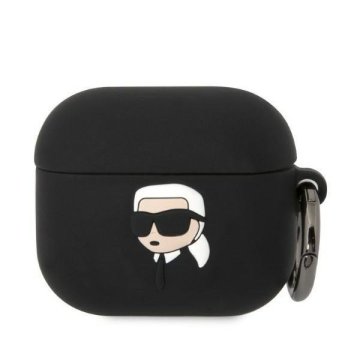 Karl Lagerfeld airpods 3 pokrovček črn/črn silikonski karl head 3d