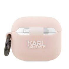 Karl Lagerfeld airpods 3 cover roza/pink silikon karl head 3d