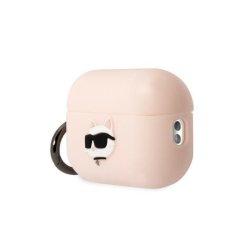 Karl Lagerfeld airpods pro 2 cover roza/pink silikon choupette head 3d