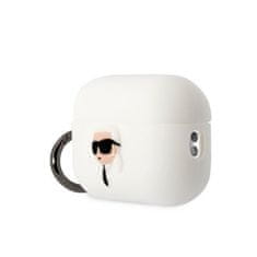 Karl Lagerfeld airpods pro 2 cover bel/white silikonski karl head 3d