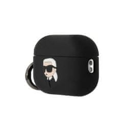Karl Lagerfeld airpods pro 2 pokrovček črni/črni silikonski karl head 3d
