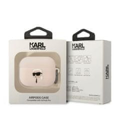 Karl Lagerfeld airpods pro cover roza/pink silikon karl head 3d