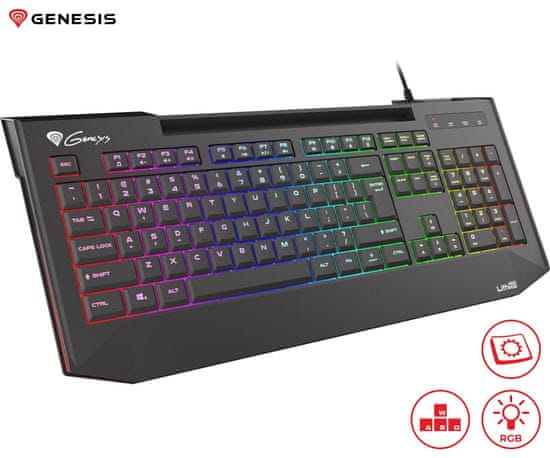 Genesis Lith 400 RGB gaming tipkovnica, X-Scissor, RGB LED, Anti-Ghosting, črna