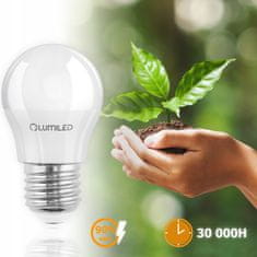 LUMILED 6x LED žarnica E27 P45 5W = 40W 470lm 3000K Toplo bela 180°