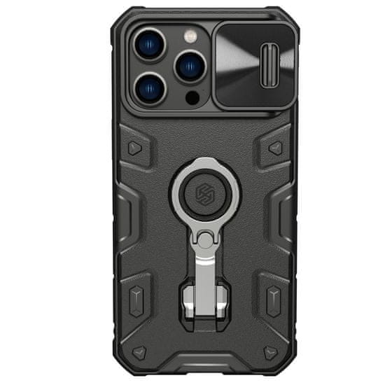 Nillkin camshield armor pro ovitek iphone 14 pro max oklepno ohišje s pokrovom za kamero obročno stojalo črno